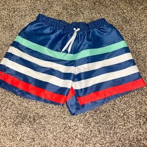 Chubbies Men Swim Trunks XL  blue white red green strip